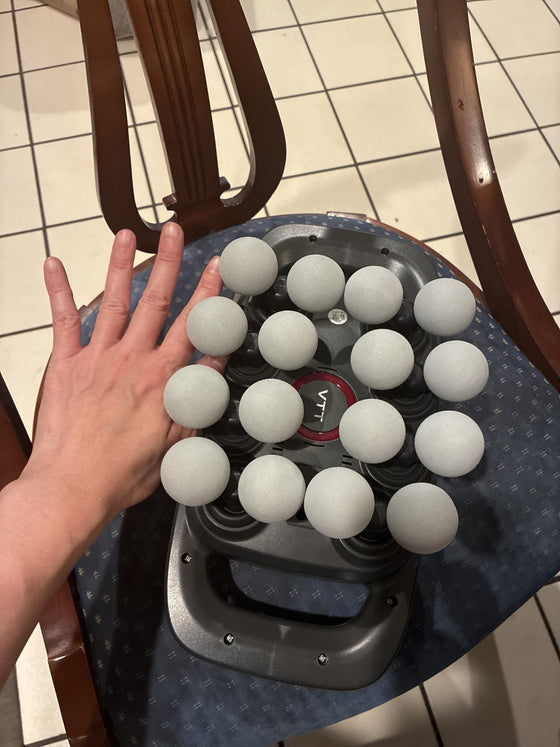 Sixteen heads, actual size