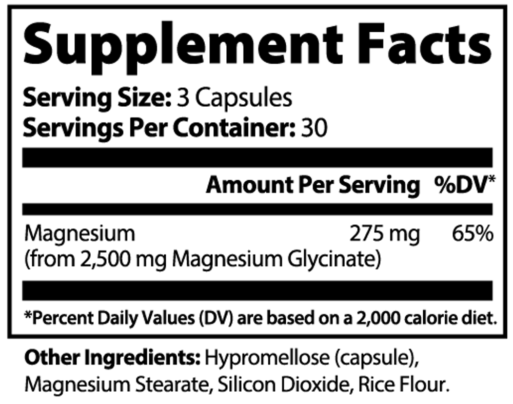 Magnesium Glycinate supplement facts