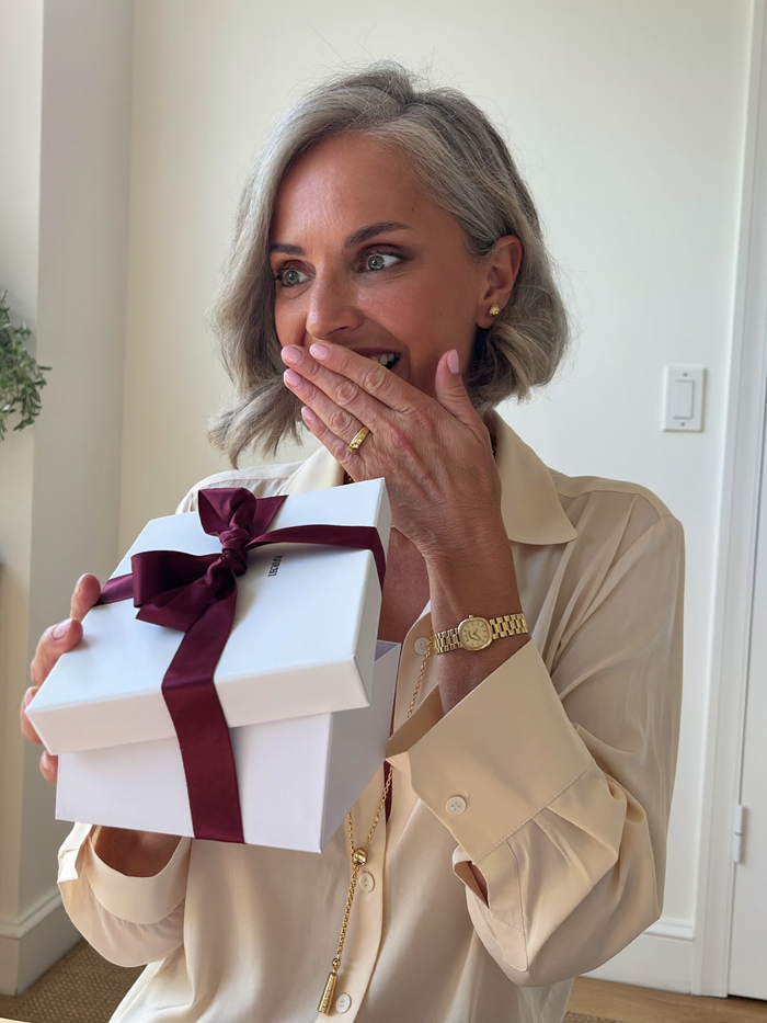 She opens it