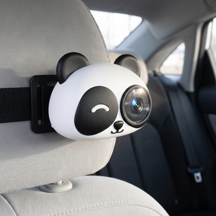 Backseat Baby™ - panda on headrest