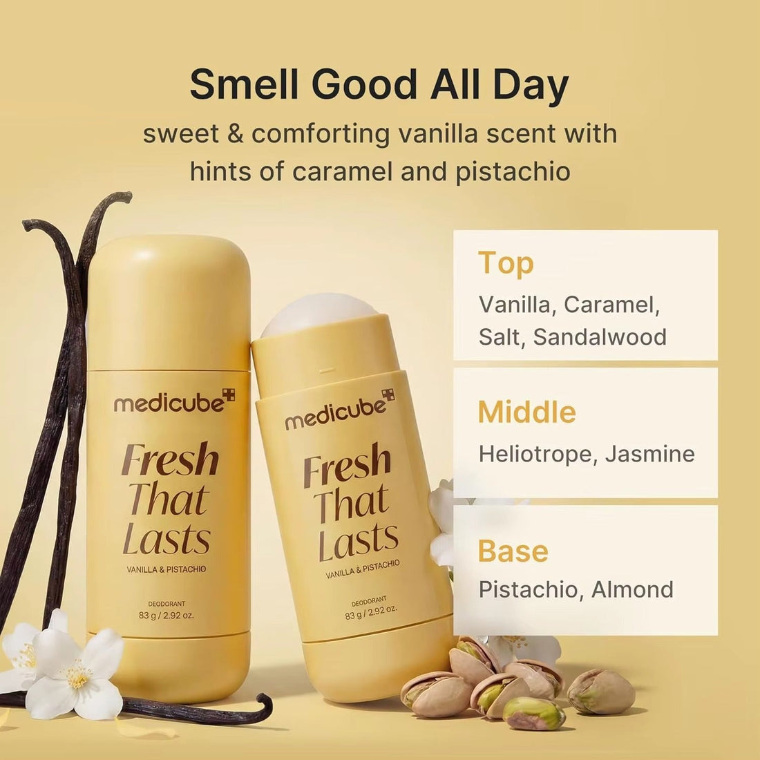 Vanilla and pistachio scent notes